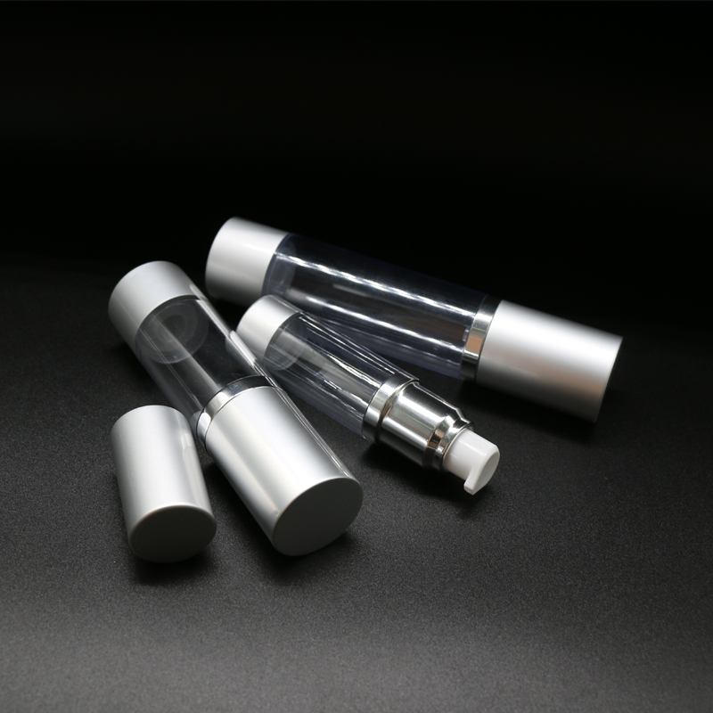 15ml 30ml 50ml 80ml 100ml Custom Frosted Silver Airless Pump Bottle Refill Lotion Cream