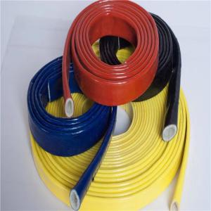 China Heat Resistant Silicone Rubber Fiberglass Sleeving High Temperature Fire Sleeves on sale