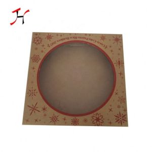 12inch Recyclable Kraft Paper pizza packing box With transparent Window