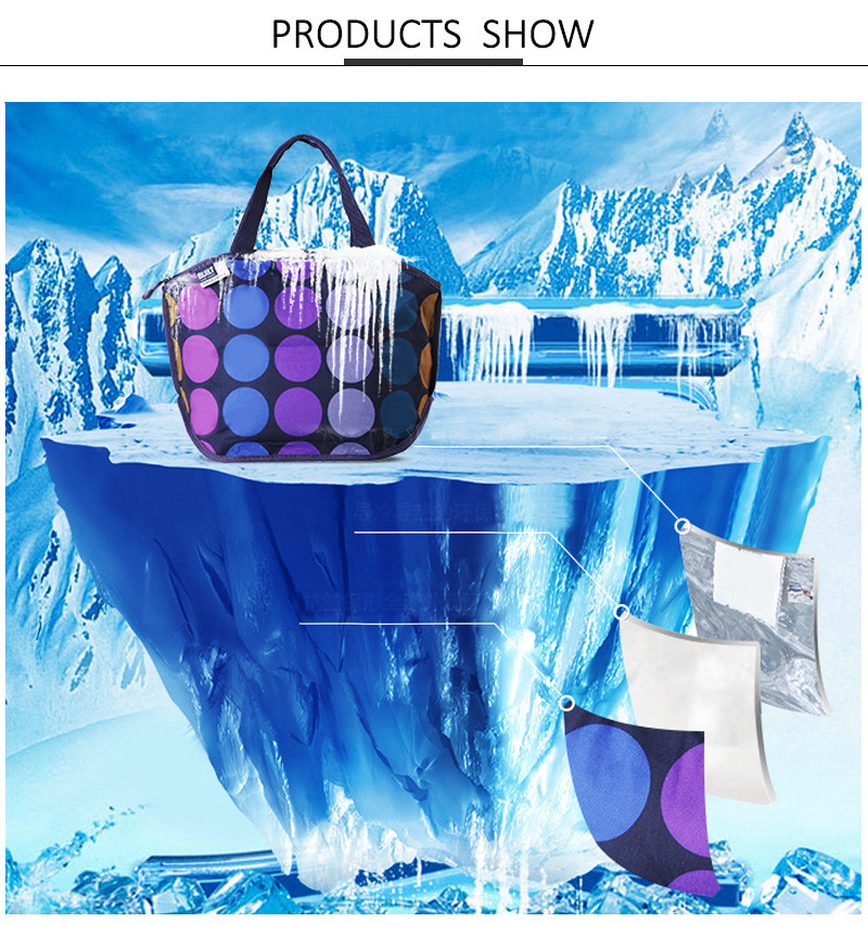 Aluminum Foil Lining Women Picnic Cooler Neoprene Lunch Bag