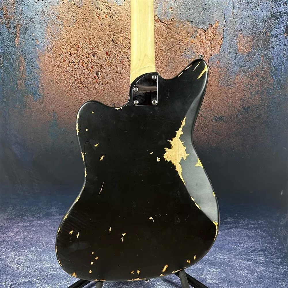 2024 Deluxe Handed Fano Style Relic Electric Guitar Custom Guitar Factory Aged Black Guitar P90 Pickups