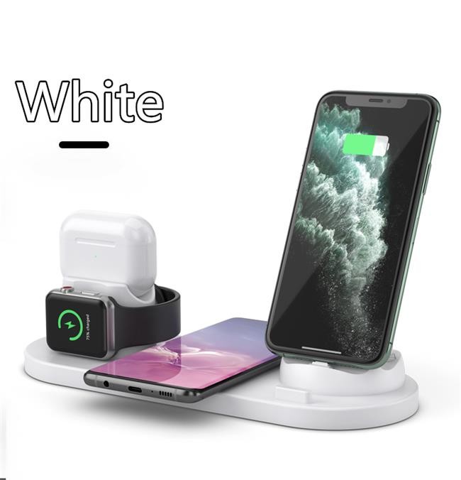 Rotating 6 In 1 Wireless Charging Station 5V 2A Multi Device Charger For Apple IPhone
