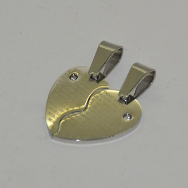 New Fashion Valentines Holiday Lovers Couples Stainless Steel Necklace Pendants