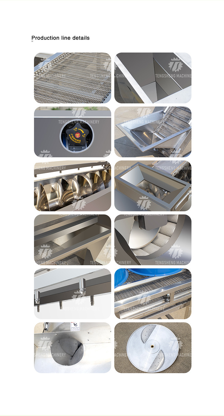 380V Fruit And Vegetable Processing Line Sweet Potato Picking Hair Roller Bubble Cleaning Drying Cutting Machine