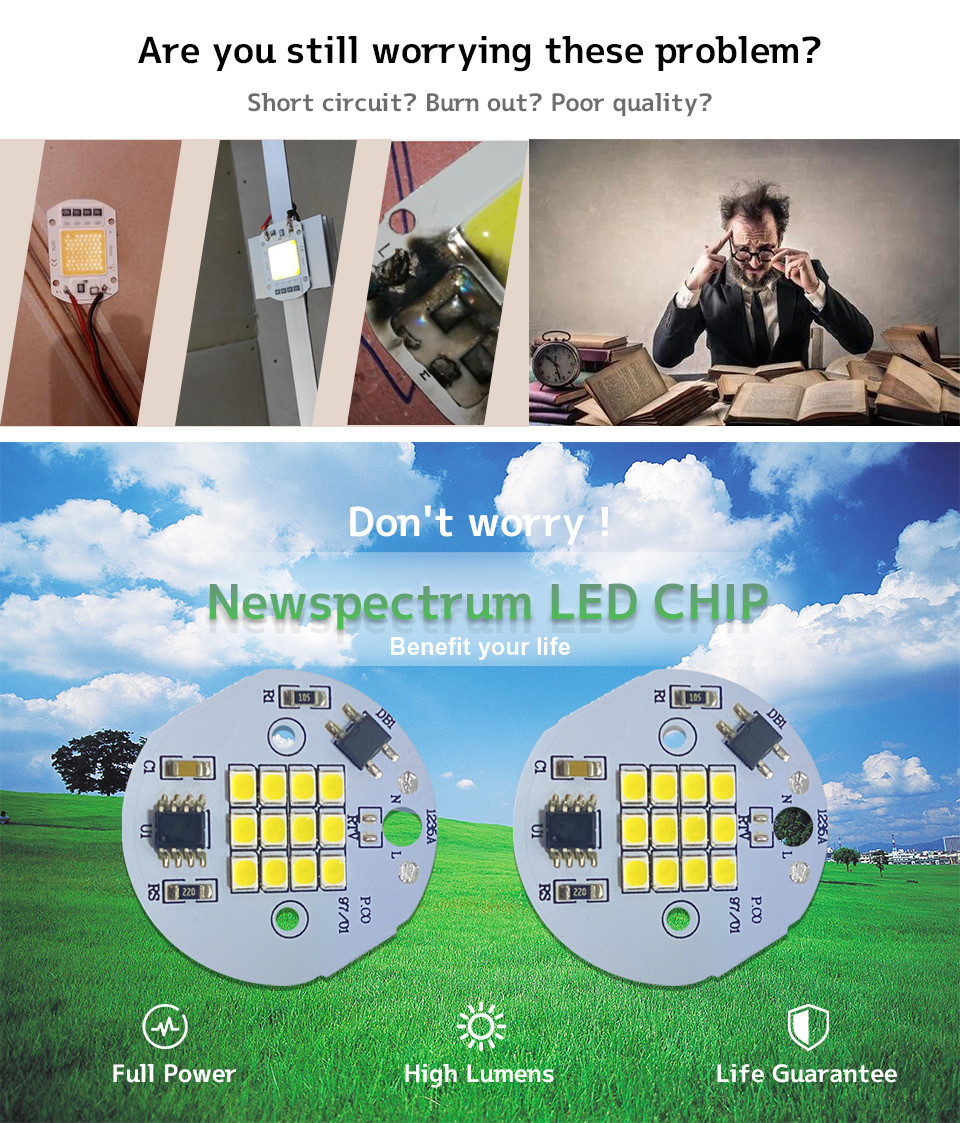 Round Led Chip On Board SMD2835 Smart IC Driverless AC 220V