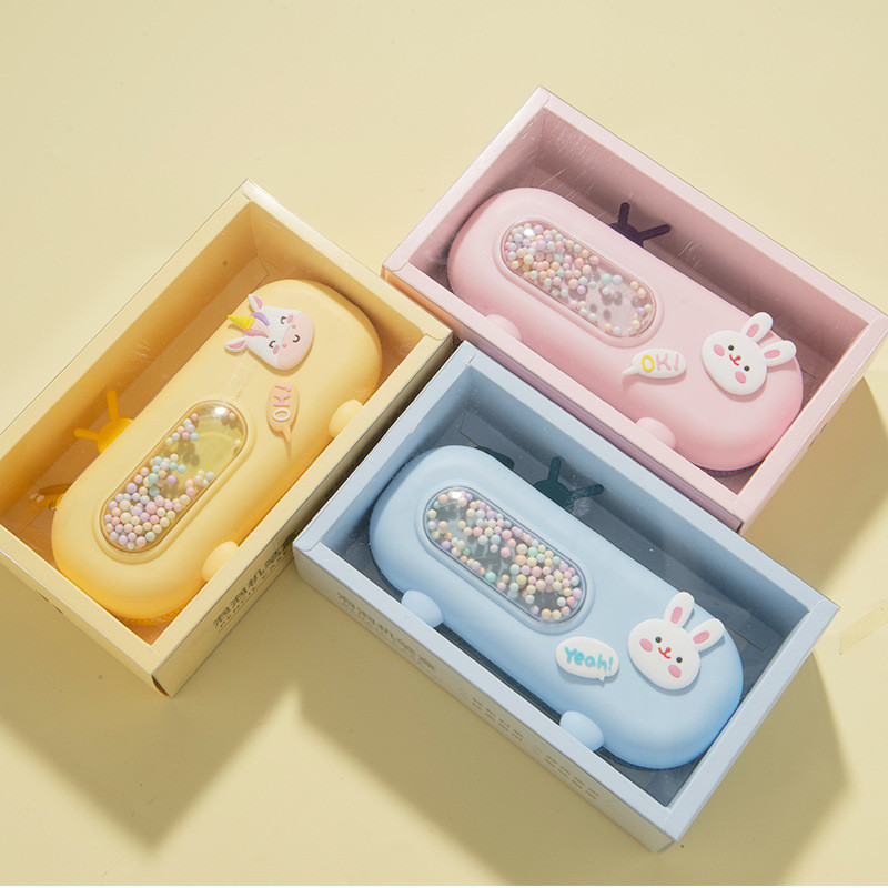 Cute Silicone Pencil Case Holder Girls Boys Pencil Bag Pouch School Office Supplies