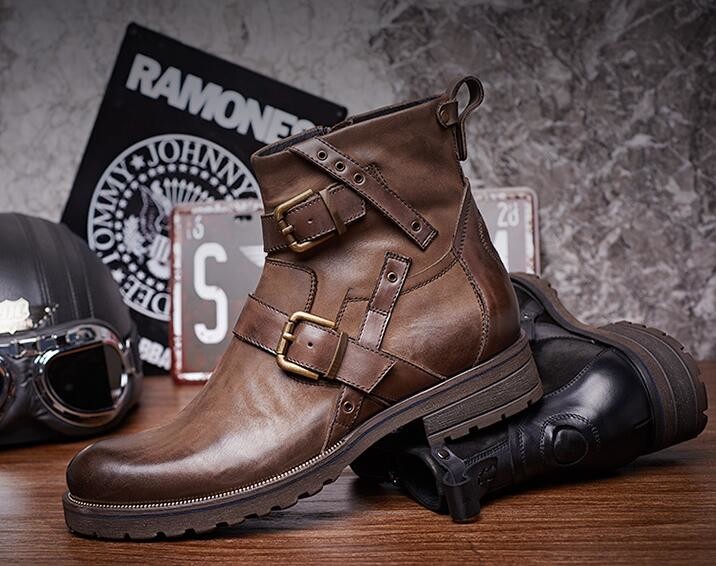 Mens Chelsea Boots Waterproof Mens Black Leather Lace Up Dress Boots