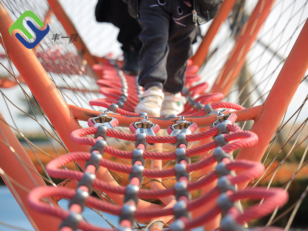 Colorful Outdoor Playground Polyester Combination Rope 16mmx500m 6x7 FC