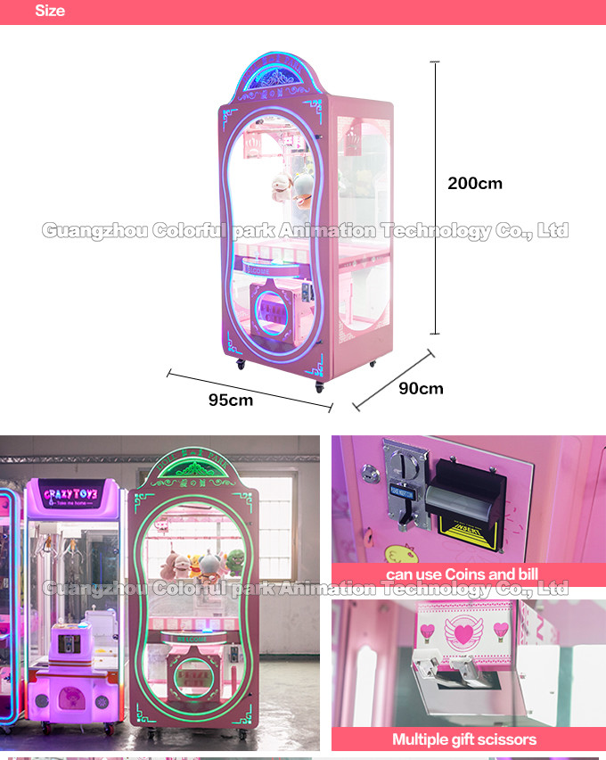 Bilingual Claw Crane Machine Toughened Glass Manual Operation Bear Toy