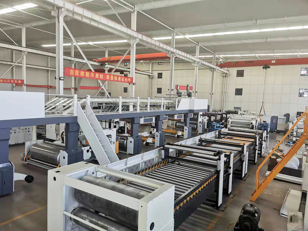 3 Layers Fully Automatic Corrugated Cardboard Production Line High Speed