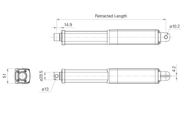 Tubular Electric Linear Actuator DC Motor 4500N IP69K For Industrial Automation