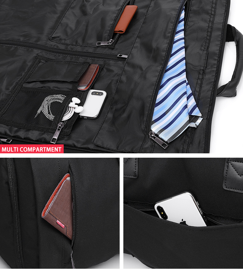 Wholesale Multifunction Waterproof men business Travel Duffle Custom logo Foldable Suit Cover Garment Bag