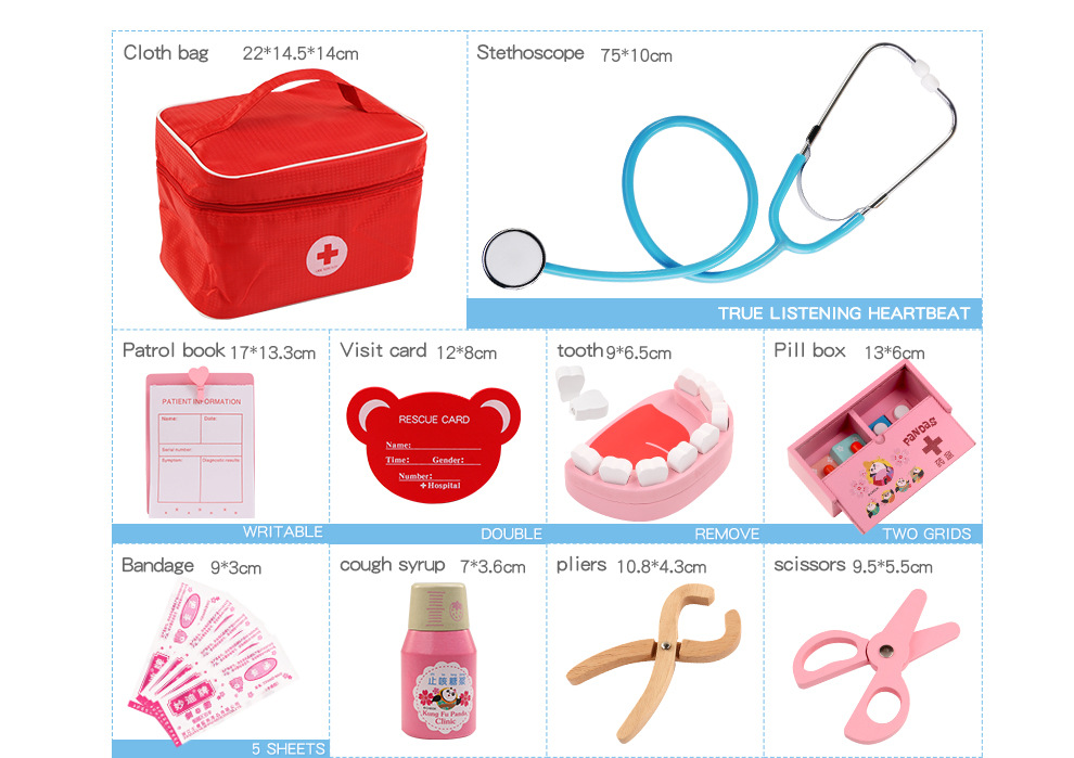 Doctor 17cm Wooden Miniature Kitchen Set Pretend Play