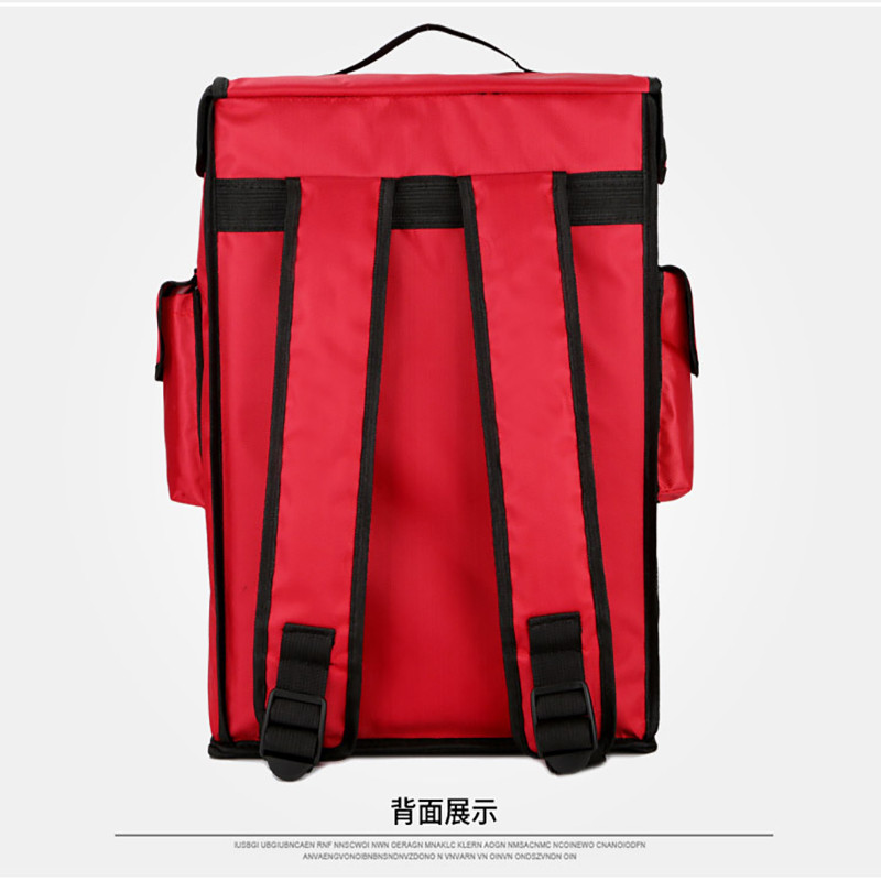 Red Blue Lightweight Insulated Food Delivery Bags Double Deck