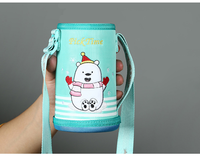 Waterproof Kids Polyester Insulated Bottle Sleeve With Adjustable Strap