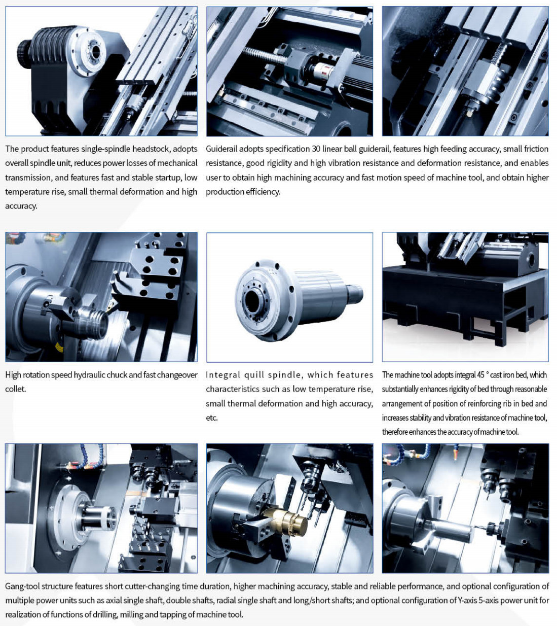 High Positioning Accuracy Small CNC Lathe HTC16-6 Series 45 Degree Slant Bed CNC Lathe