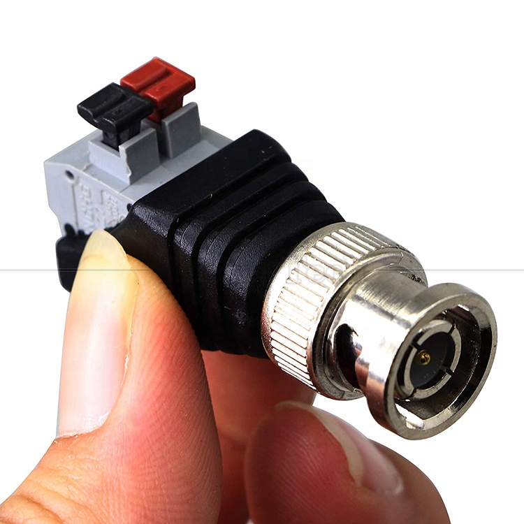 Solderless Screw Terminal 2 Pin Press Button BNC Male Female Connector Power Adapter for CCTV Camera