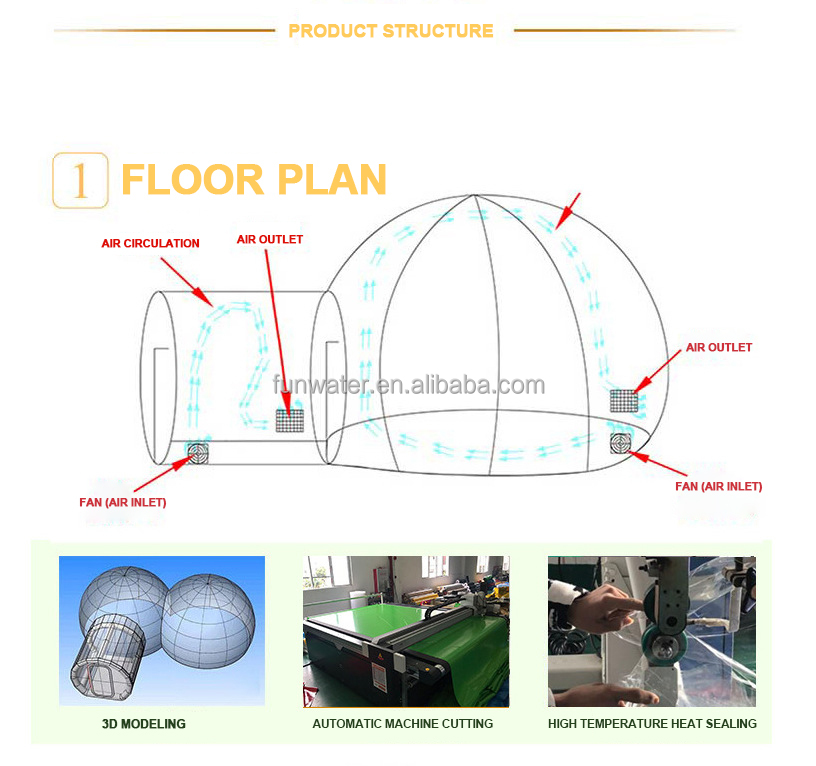 Kids Party Bubble Igloo Tent Fun Outdoor Inflatable Crystal