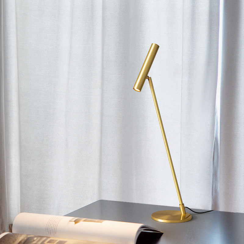 Copper L15*W20*H65cm Simple Nordic Bedroom Gold Study Bedside Table Lamp