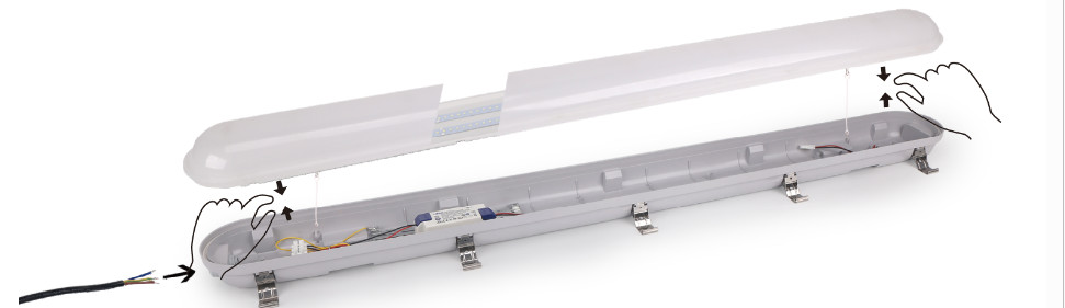 2FT/4FT/5FT LED Tunnel Lights emergency kit 3hrs IP66 Tri proof light