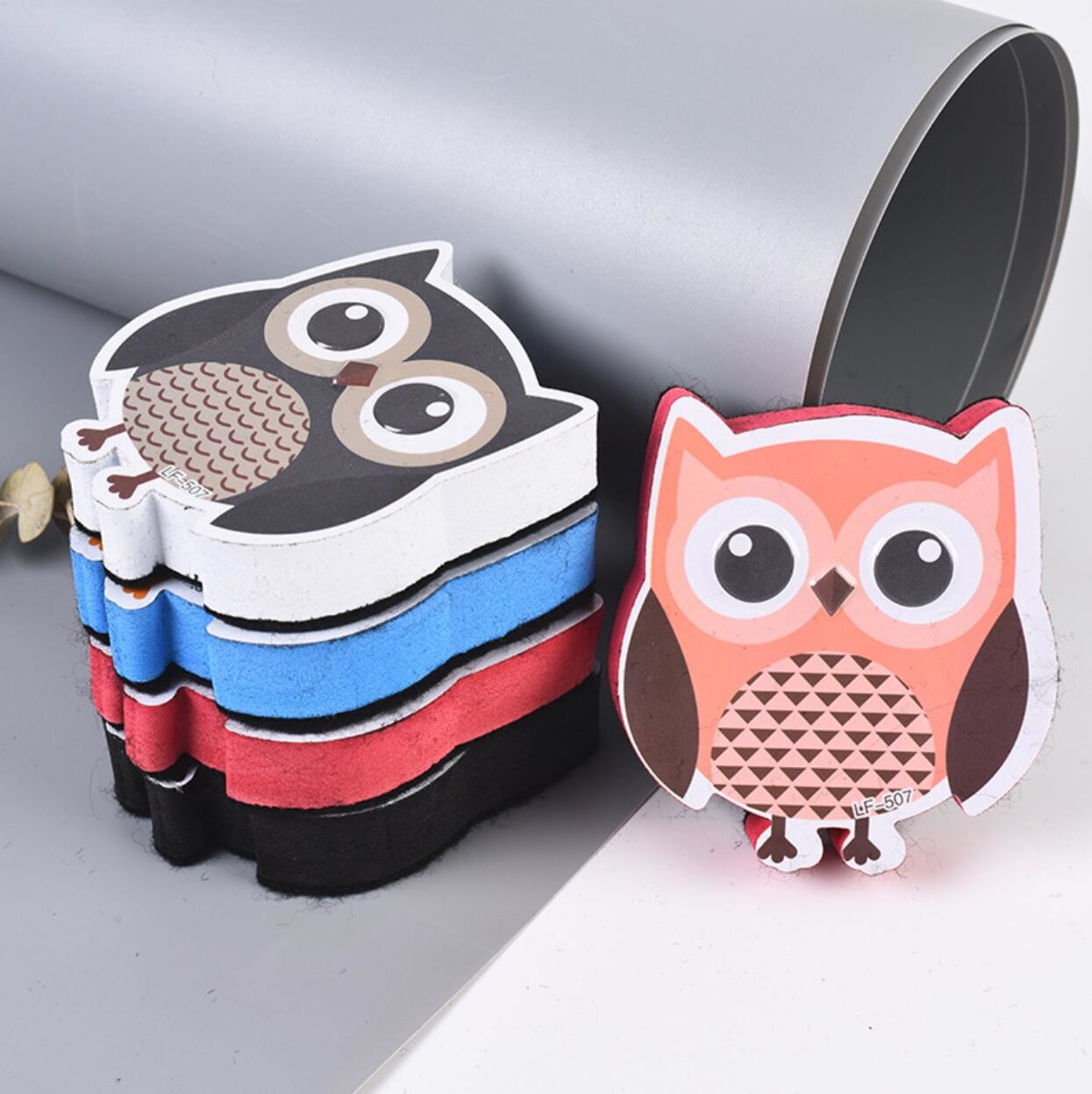 Animal Owls EVA Magnetic Dry Erase Eraser Felt Eraser For Whiteboard