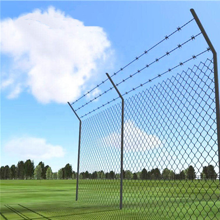 100ft Galvanized Black PVC Coated Chain Link Wire Mesh Fence For Sport Court