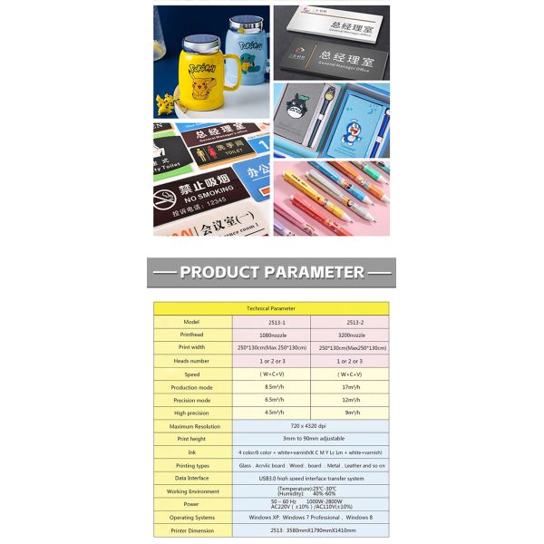 2513 UV Flatbed Printer with TX800 I3200 Printhead for Plastic Acrylic Metal Phone Case Printing Industrial UV Machine