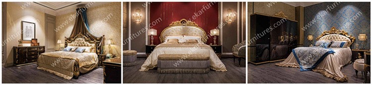 Roman style furniture italian bed classic bedroom sets LS-A124A