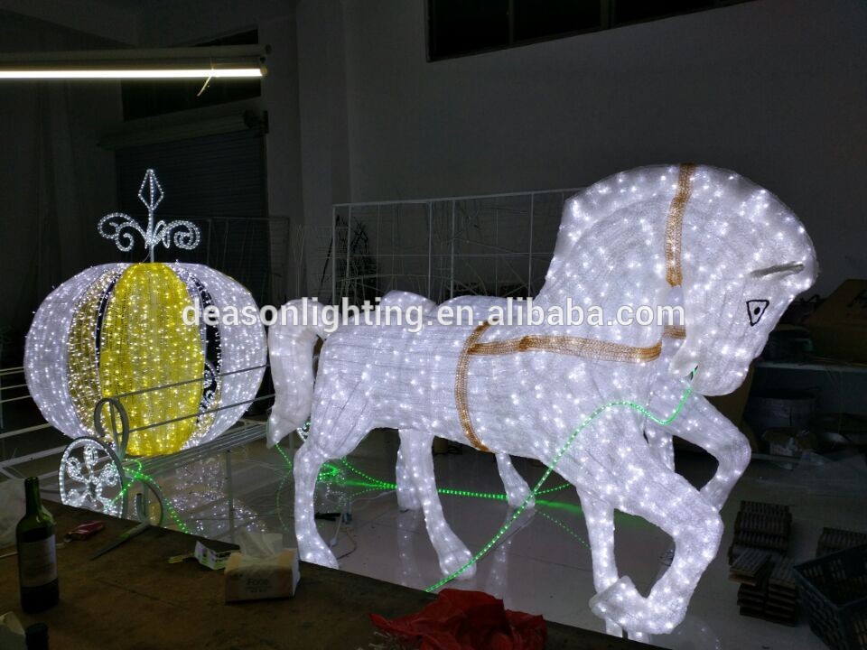 Led christmas horse carriage cinderella carriage