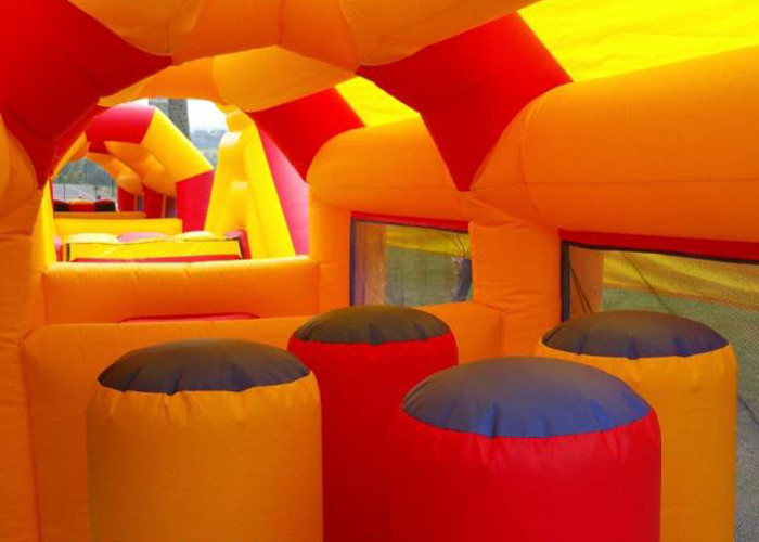 Amazing 75ft Massive Bouncy Castles Obstacle Course In Challenge Games