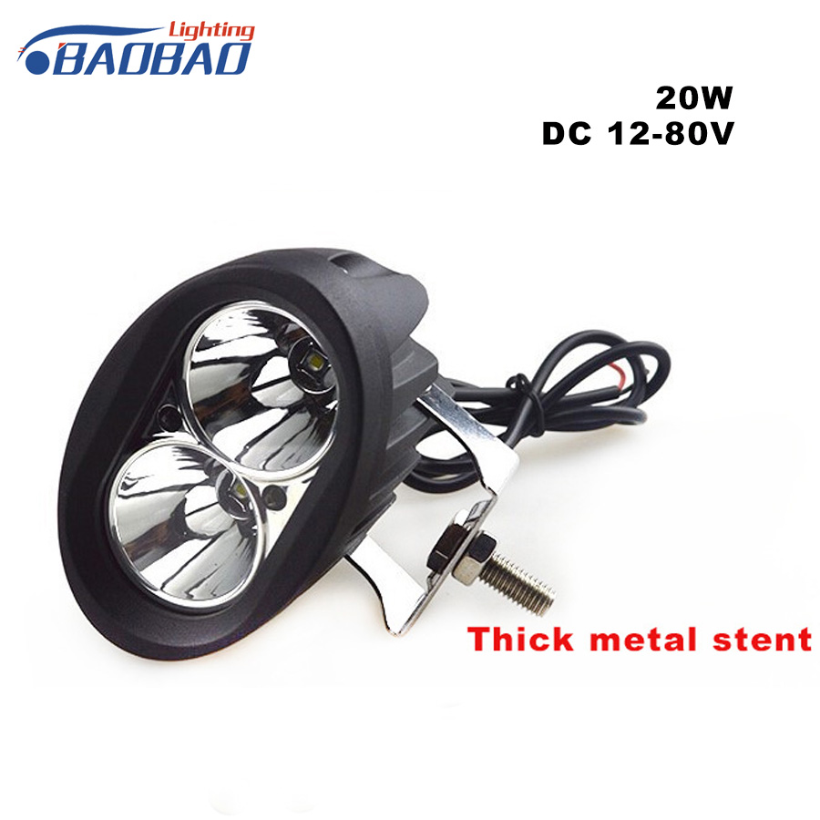 Universal White Plastic Aluminum 20W LED Work Light For Motorcycle Car