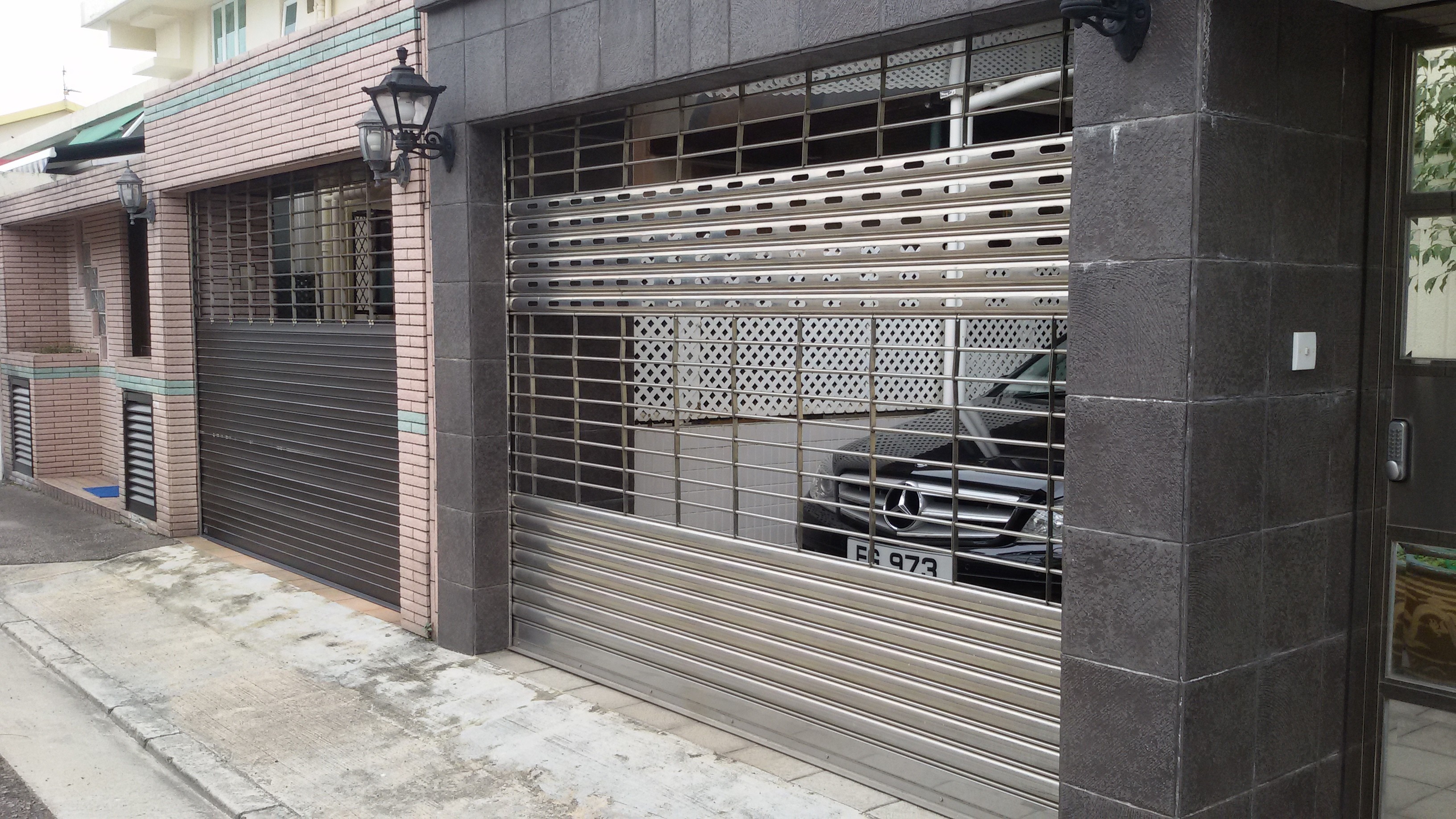 Motorized With Remote Control Punched Steel Roller Shutter Door / Steel Roller Garage Doors For Commercial/Residential