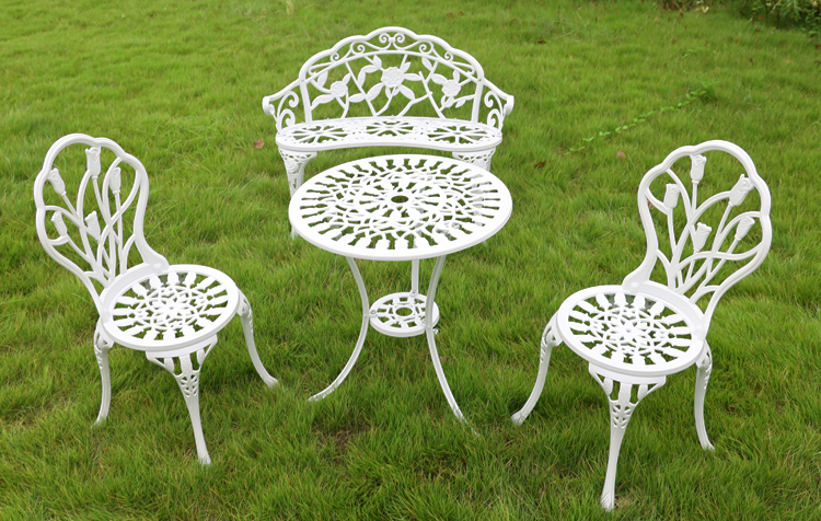 Metal Type Aluminum Love Seat Bench for Outdoor Patio Garden Balcony in Modern Design
