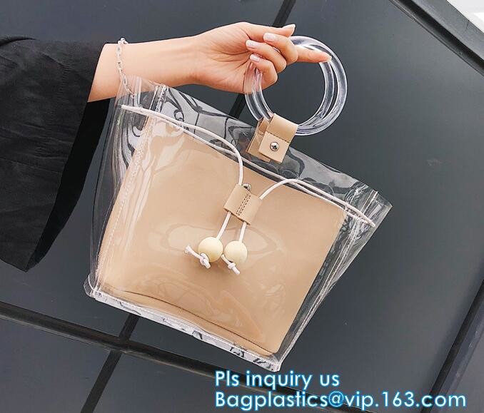 Beauty Flower Color PVC tote shopping bag, PVC Coating 600D Polyester Tote Bag Grocery Bag with Zipper Closing, handle