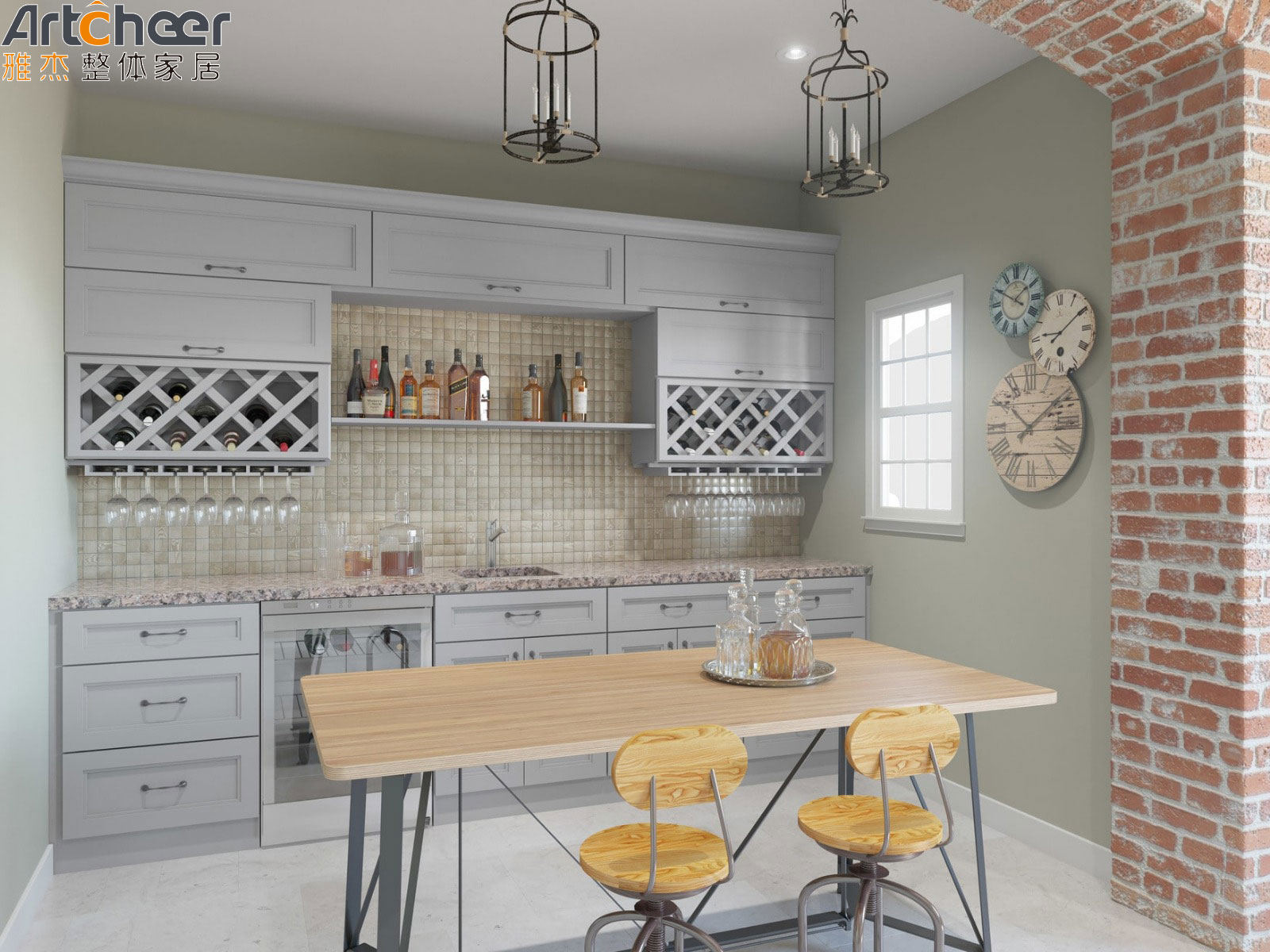 Modern White Shaker Kitchen Cabinets With Laminated Half Bullnose Countertop Edging
