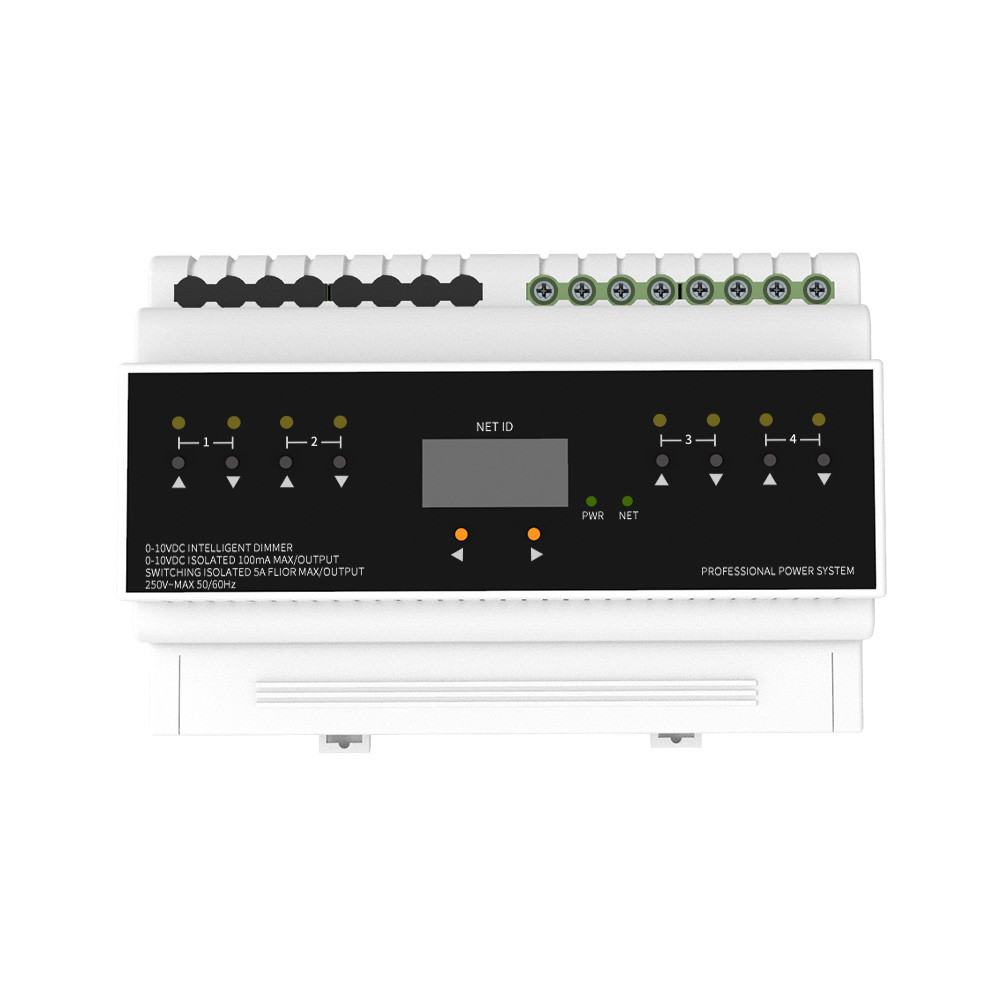 5 Amps DIN FLV4 Lighting Control Module 4 Channels Dimming Controller