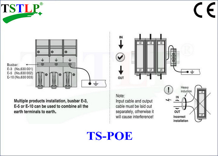 48v Power Line Lightning Surge Protector 5v Signal Line POE Protection
