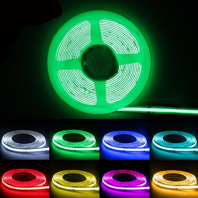 PCB Dimmable Digital 10mm RGB COB LED Strip With Aluminum Profile