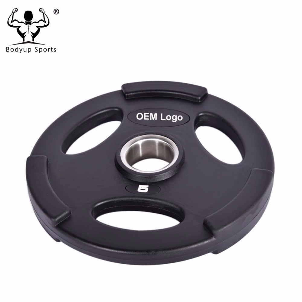 Rubber Coated Weight Plates / Weight Disc with 3 Grips