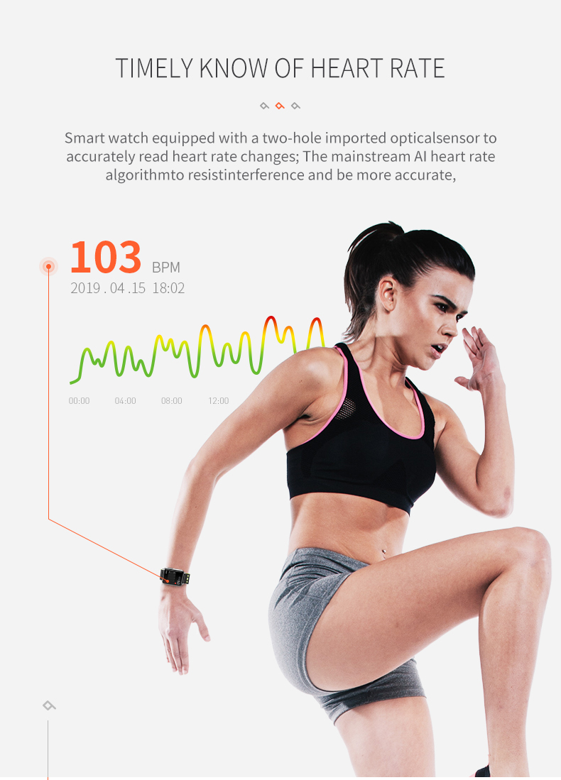 AI HRV ECG Smart Watch Fitness Tracker With Alarm Health