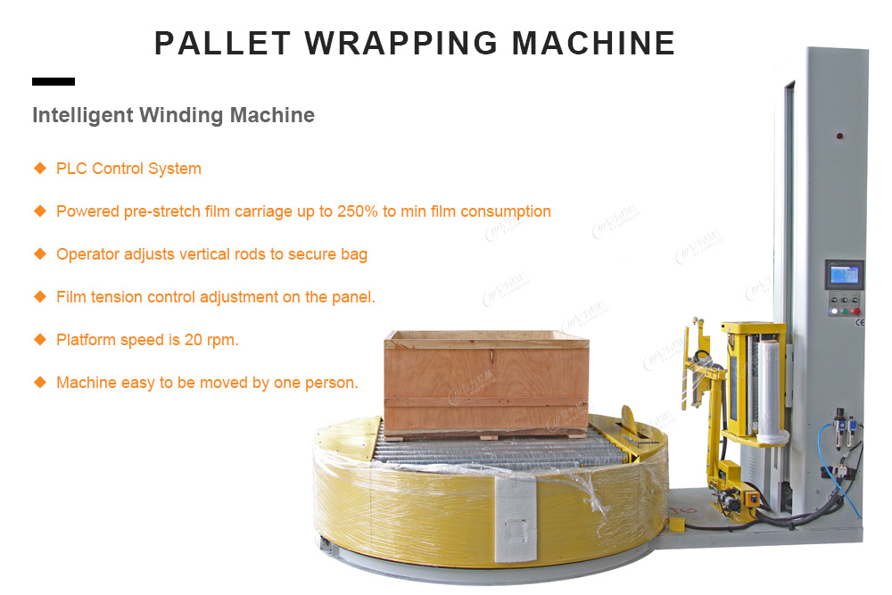 Full Automatic Prestretch Film Packaging Wrapper Pallet Wrapping Machinery
