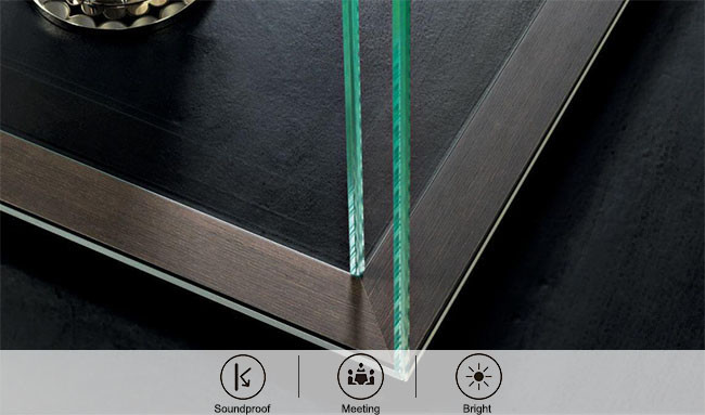 Soundproof Acoustic Fire Rated Glass Partition 12mm Thick Acoustic Glass Wall System