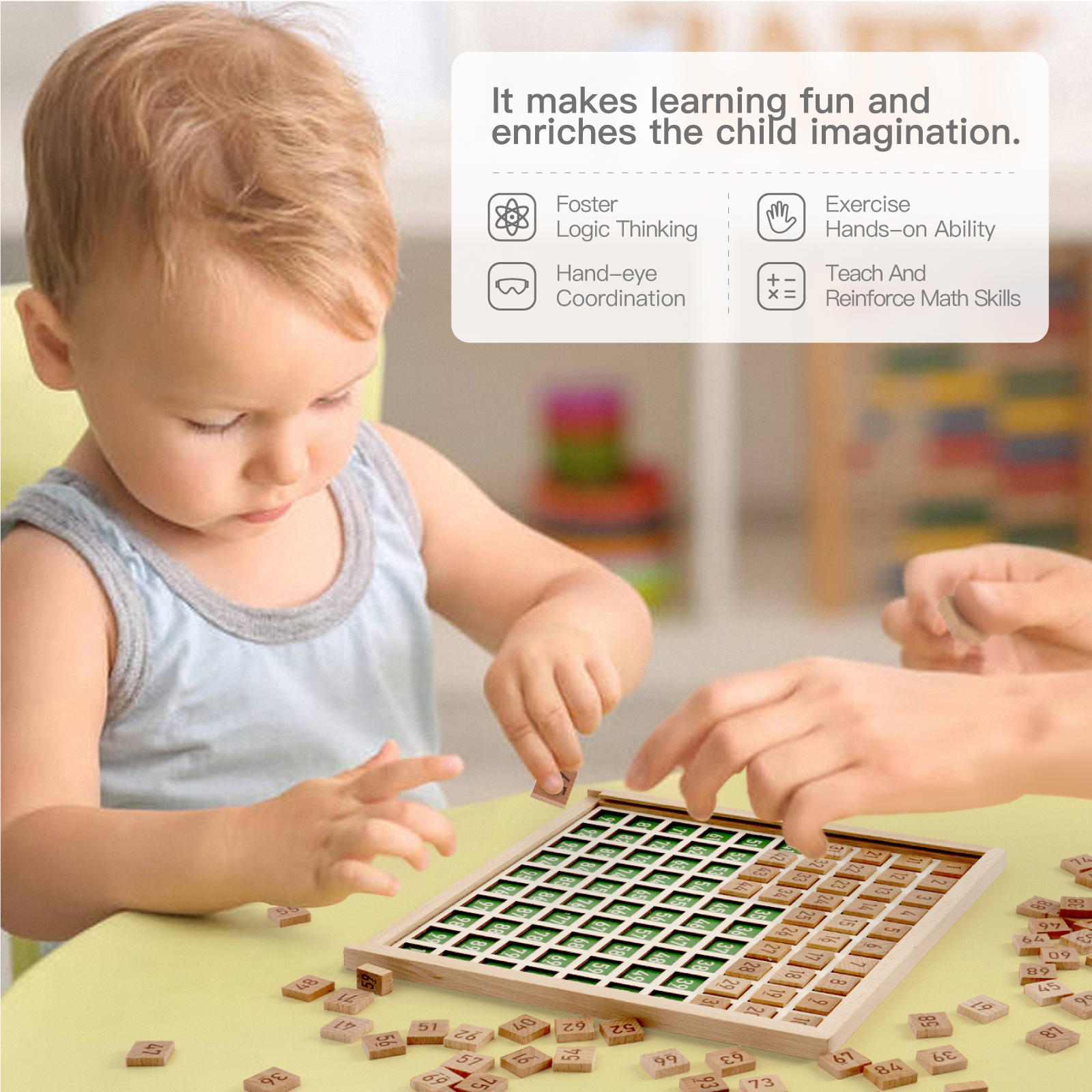 Montessori Educational Wooden Math Toy For Preschool Counting Number