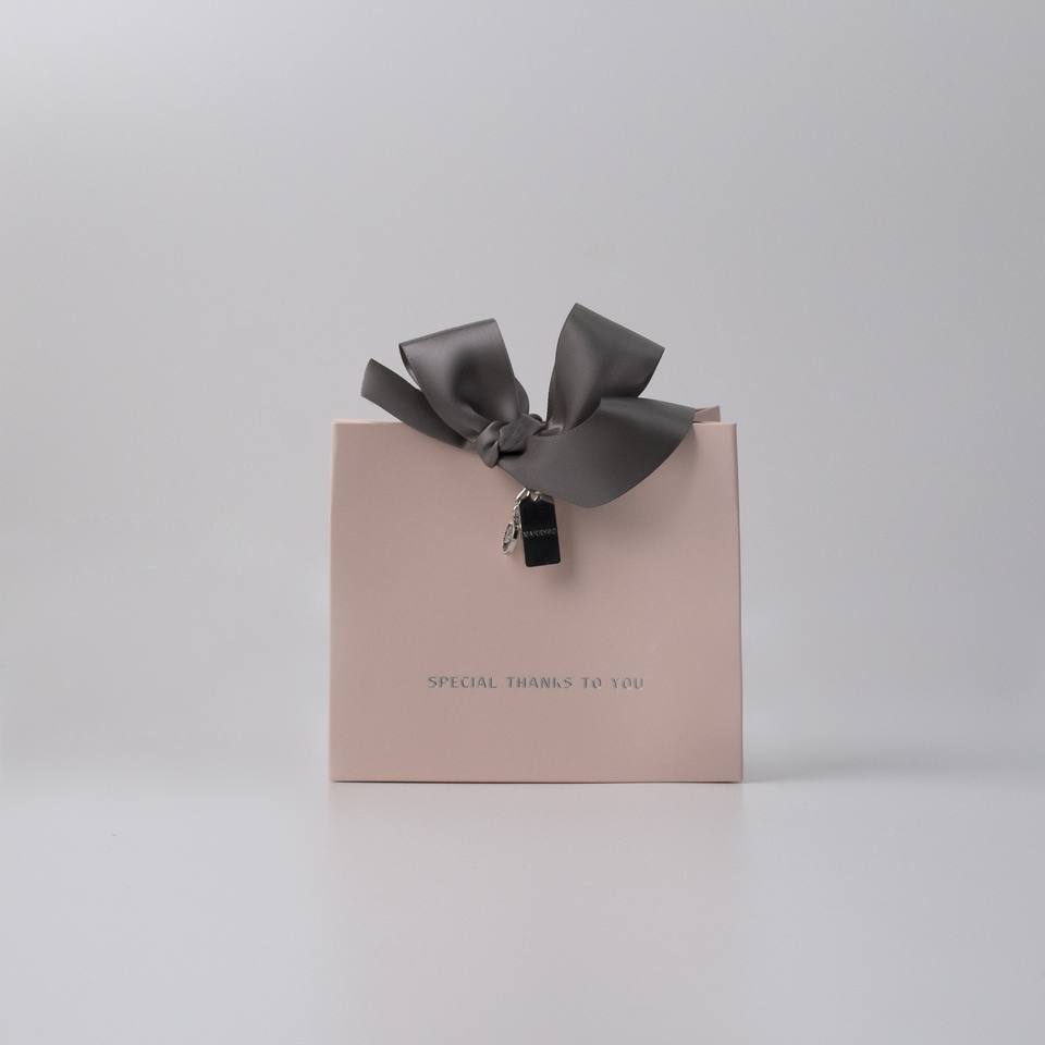Custom Logo Matt Paper Clothing Packaging Gift Paper Bag With Ribbon Handle For Your