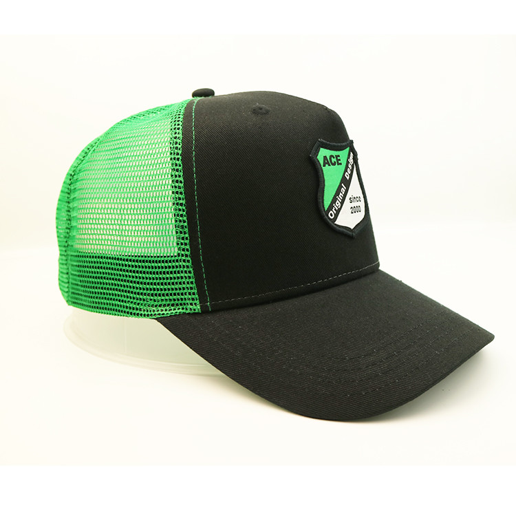 Personalized Custom Logo 6 Panel Trucker Hat Cotton Dropshipping Woven Patch