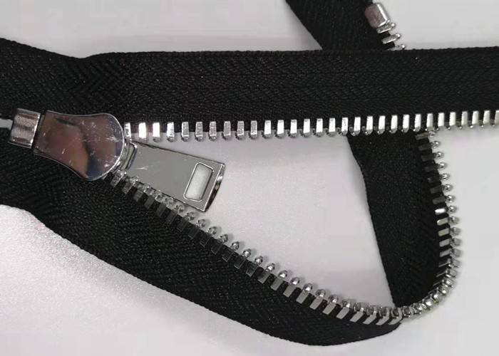 5# Double Point Pull Teeth Zipper With Cotton Fabric Nickel Color