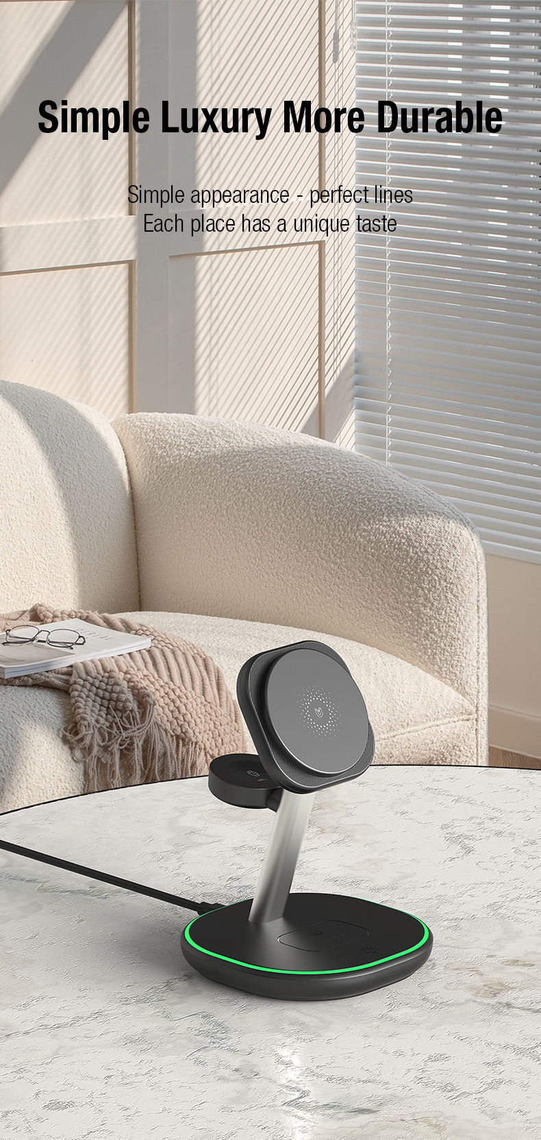 Fast Wireless Charger Dock with Holder Multi-function Integrated and Logo 500PC Free