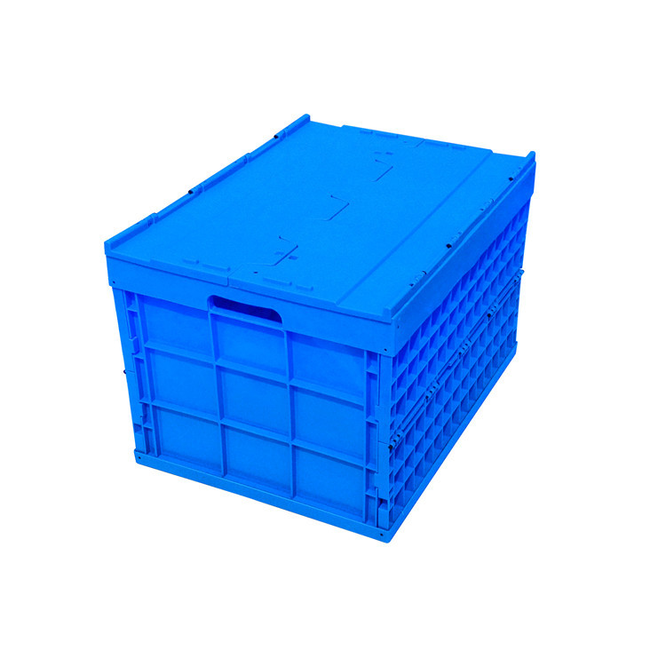 Attached Lids Larger Volume Plastic Collapsible Tote Boxes Stronger and