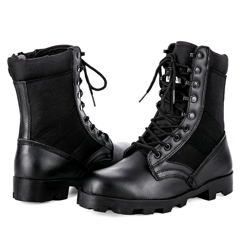 Patent Mens Leather Combat Boots Black Tan Brown Oxford Tactical Outdoor Climbing