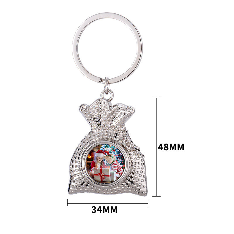 Sublimation Christmas Gift Bag Key Chain Pendant Sublimation Keyring